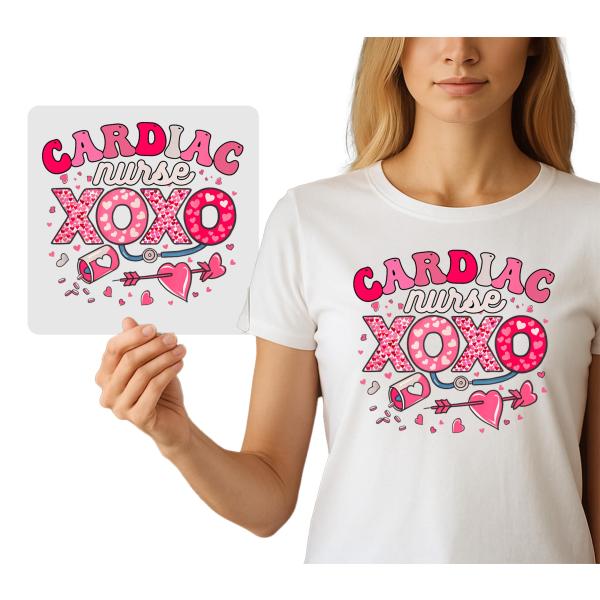 Cardiac Nurse XOXO Iron-On Graphic for DIY Apparel...