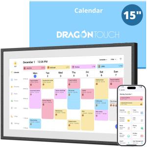 Dragon Touch 15.6インチデジタルカレンダー雑用チャート - 1080PフルHDインタラクティブタッチスクリーン、スマートファミリープランナー、ハースディスプレイ