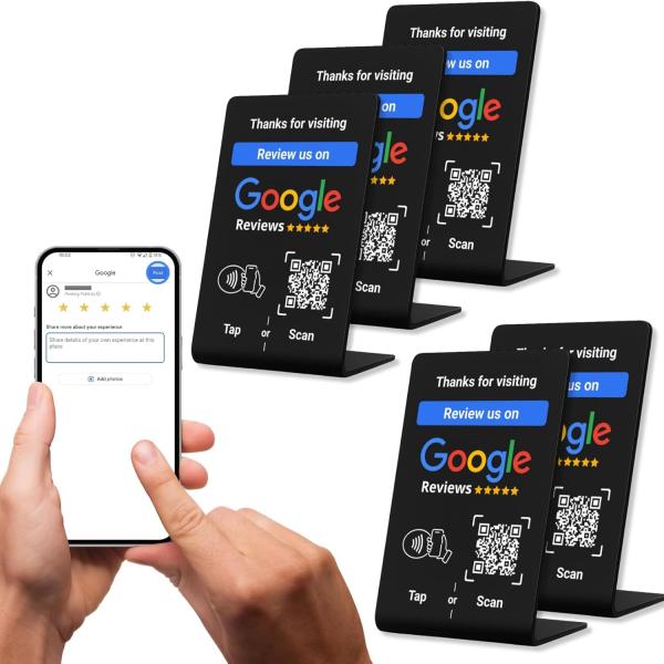 NFC Tag GoogleReviewスタンド - タップ＆スキャンQRで顧客からのフィードバック...