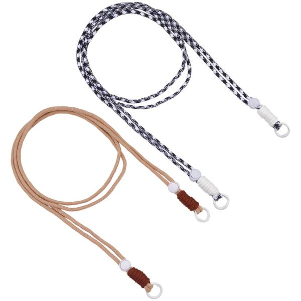 GORGECRAFT ランヤードリングストラップ ブラウン ブラック ホワイト グリッド ポリエステ...