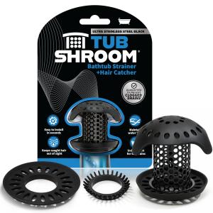 TubShroom ウルトラステンレススチール排水プロテクター ヘアキャッチャーストレーナー バスルームの浴槽とシャワー用 マットブラック 1パック