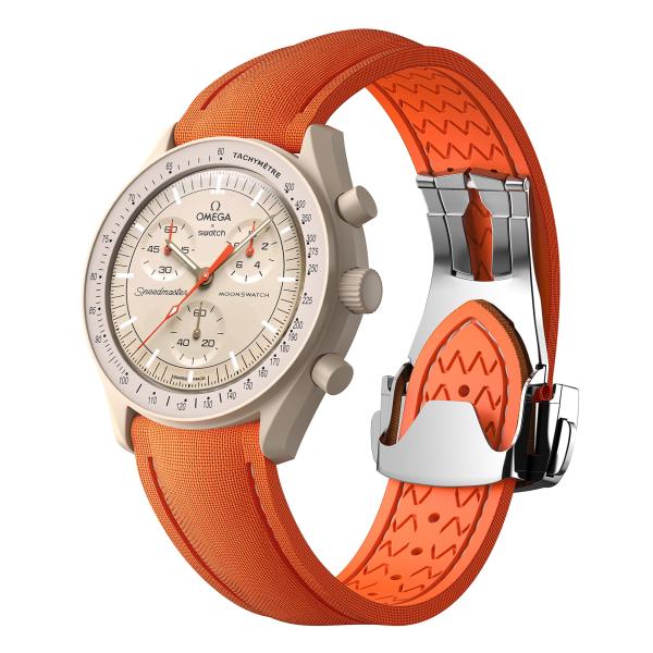 FKM Rubber Watch Strap with Deployant Clasp, 20mm ...