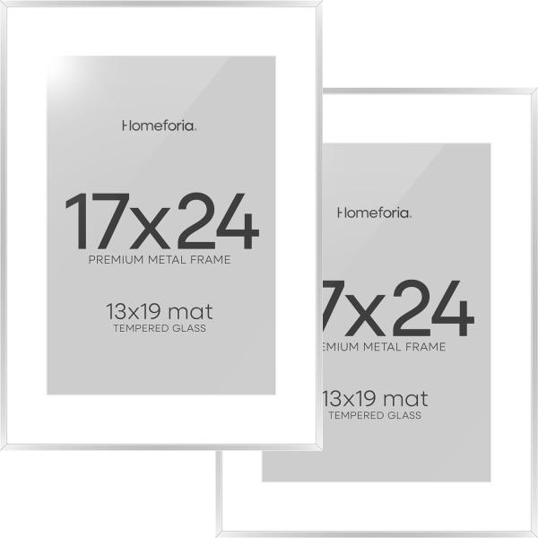 Homeforia 17x24 Picture Frame Silver, High End Met...