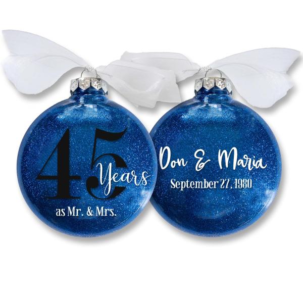 45th Anniversary Ornament, Personalized with Names...