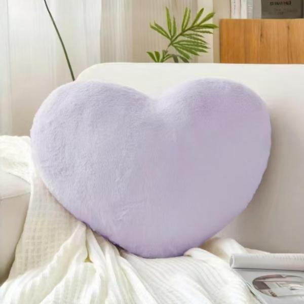 Prettybuy Heart Pillow, 13.3"x15.7" Light Purple C...