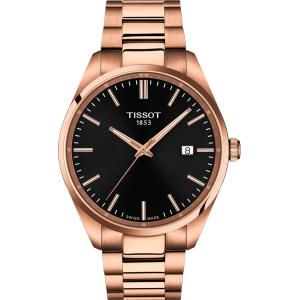 Tissot PR 100 クォーツ 40mm メンズ腕時計 スイス製 ブラウンダイヤル ローズゴールドPVD ステンレススチール 10気圧防水 T1504103305100