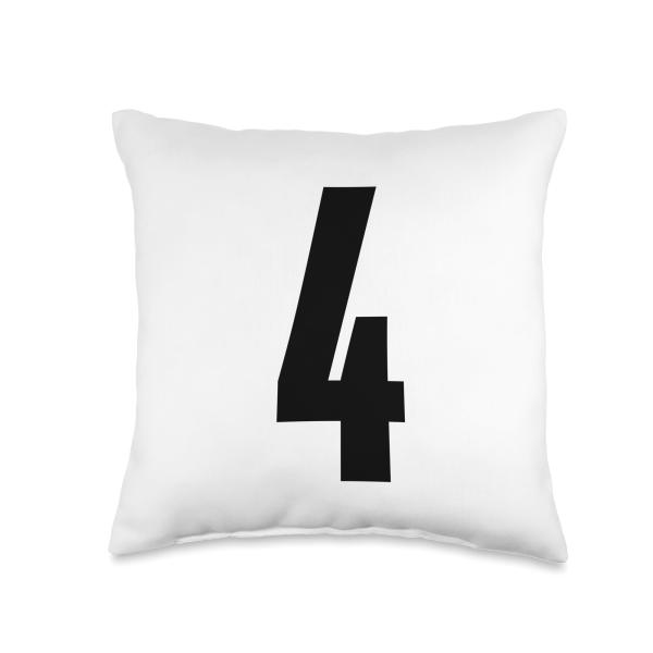 Number Four #4 Sports Team Uniform Birthday 4 Thro...