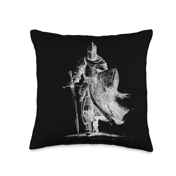 Vintage Medieval Knight Historical Aesthetic Throw...