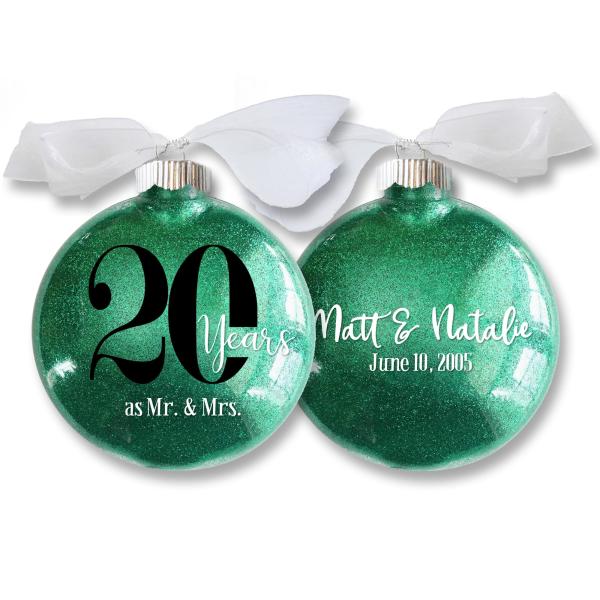 20th Anniversary Ornament, Personalized with Names...