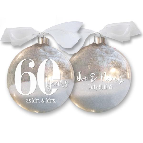 60th Anniversary Ornament, Personalized with Names...