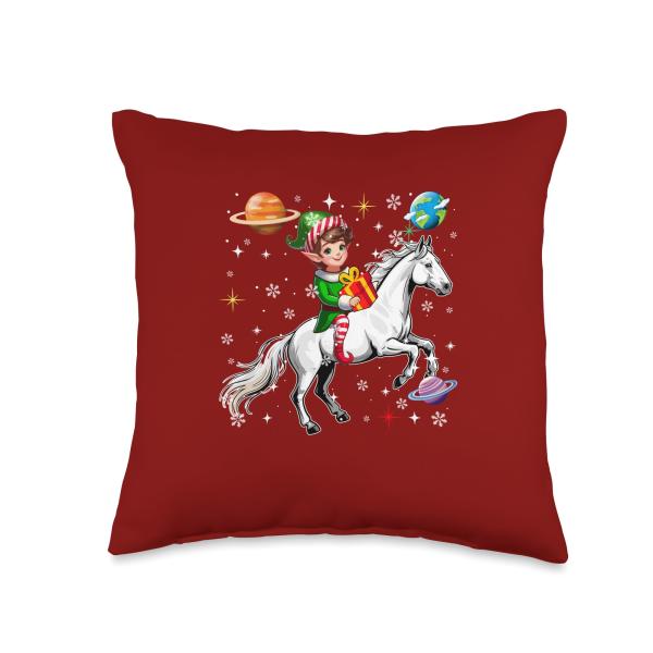 Elf Riding Horse Colorful Christmas Boxes Space Pl...