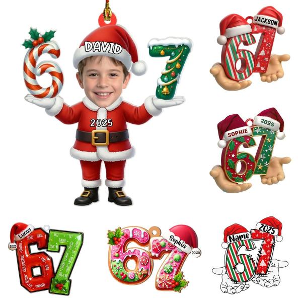 Personalized 67 Christmas Ornament 2025, Funny Tee...