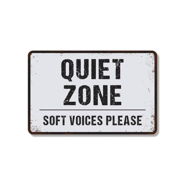 Quiet Zone 10 Inch x 14 Inch Novelty Aluminum Meta...