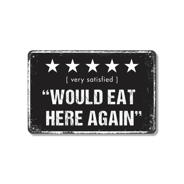 5 Star Would Eat Here Again 10 Inch x 14 Inch Nove...