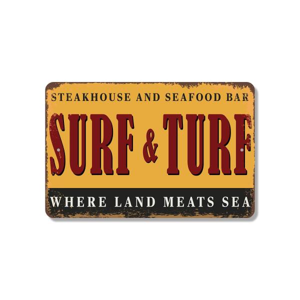 Surf And Turf Street 11 Inch x 17 Inch Novelty Pla...