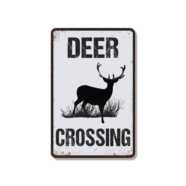 Buck Deer Crossing Distressed 10 Inch x 14 Inch No...