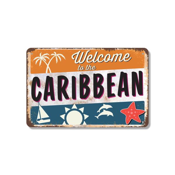 Welcome To The Caribbean Vintage Style 7 Inch x 10...