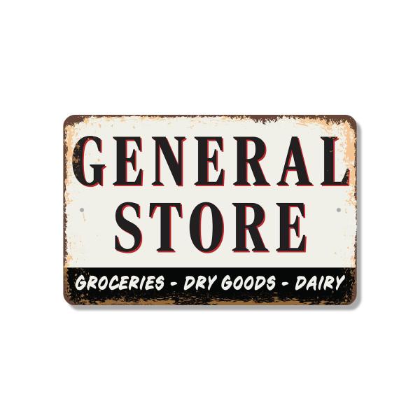 General Store Street 13 Inch x 20 Inch Novelty Pla...