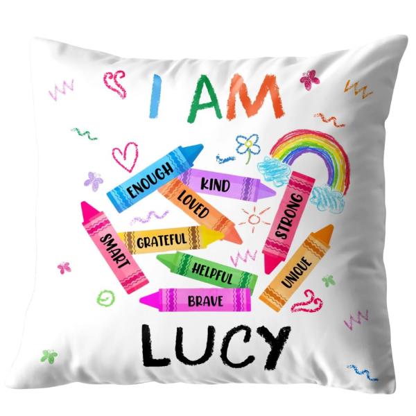 I Am Enough, Kind, Loved - Empowering Custom Pillo...