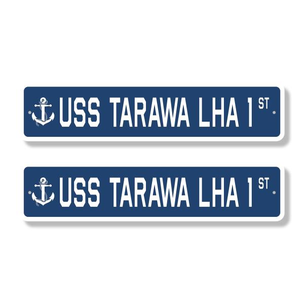 USS TARAWA LHA 1 Classic Street Sign (2 Pack) us n...