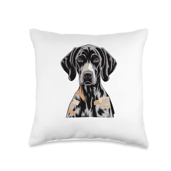 Newspaper Art German Shorthaired Pointer GSP Throw...