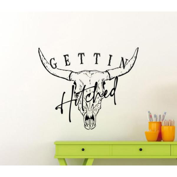Gettin Hitched Decal Wall Vinyl Sticker Bacheloret...