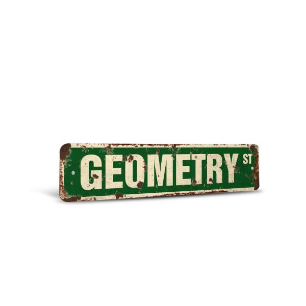 GEOMETRY Vintage Style Rustic Street Sign - Mathem...