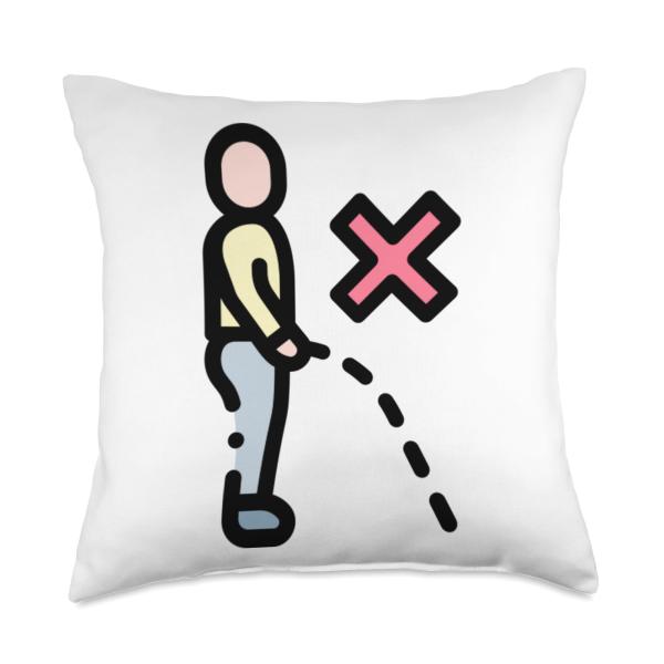 No Peeing Do Not Pee Here Throw Pillow