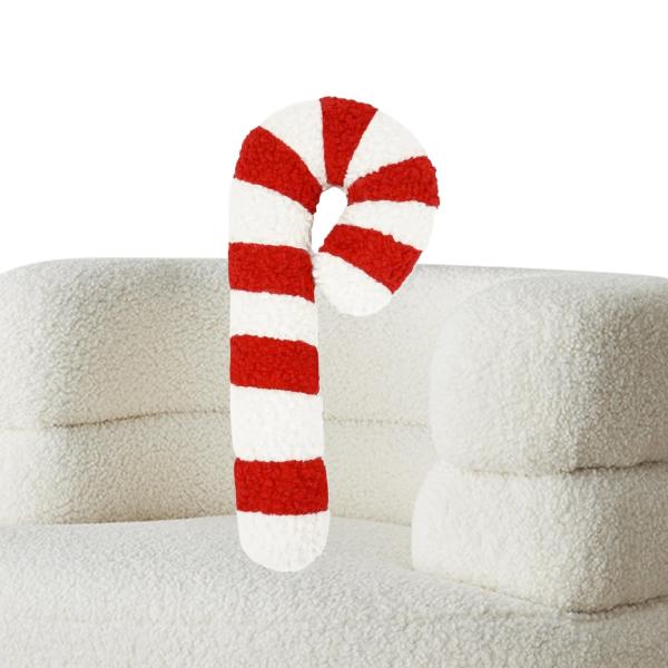 Christmas Candy Cane Pillow, Plush Decorative Chri...