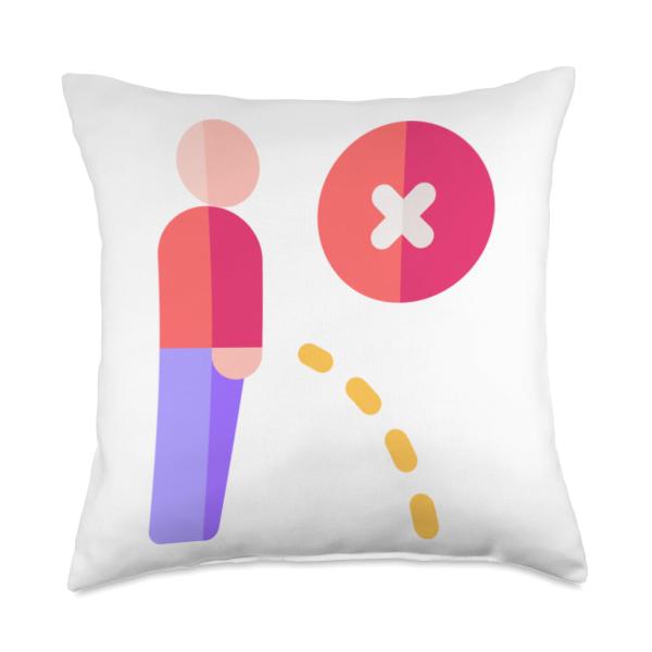 No Peeing Do Not Pee Here Throw Pillow