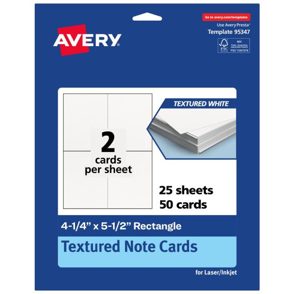 Avery Printable Rectangle Note Cards, 4.25" x 5.5"...