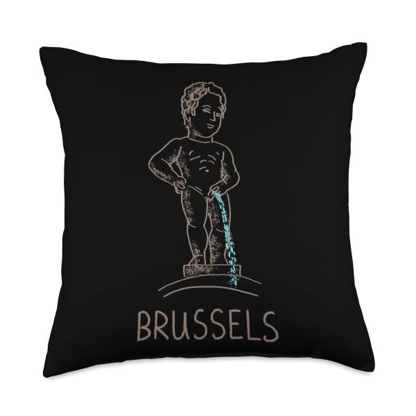 Brussels Fountain Belgium Travel Souvenir City Lan...