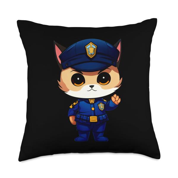 Cat Police Throw Pillow