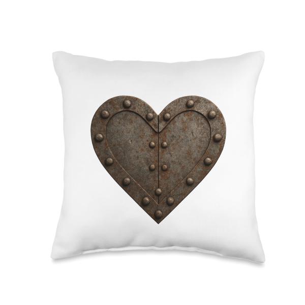 Rusty, Rivet, Iron Heart, Industrial Design Throw ...