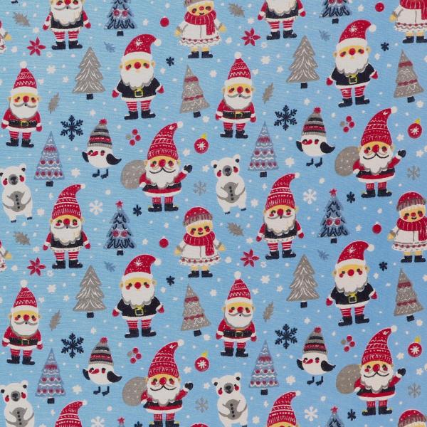 Mook Fabrics Santa ＆ Friends Printed Flannel [43in...