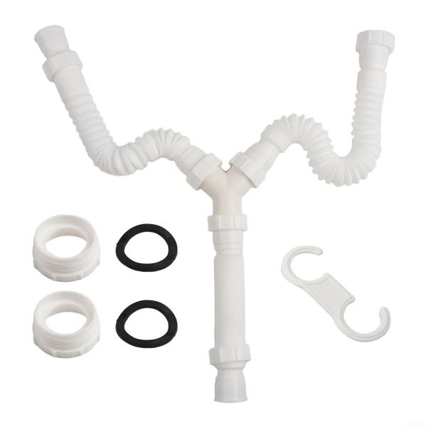 Adjustable 20cm-80cm Double Sink Drain Kit for Bat...