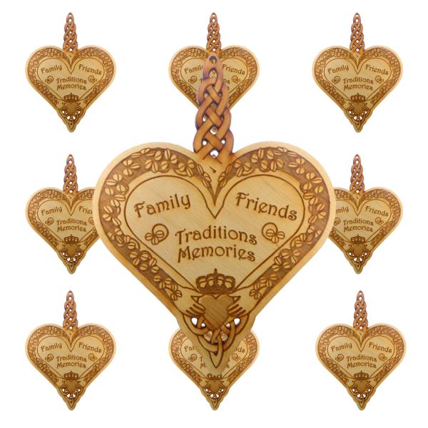 10PK Celtic Claddagh Family Ornament - Irish Chris...