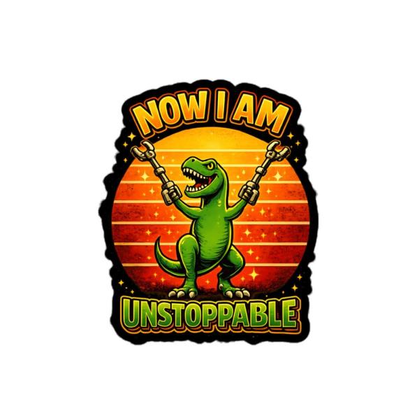 Retro Vintage Sunset Dinosaur Bubble-Free Stickers...