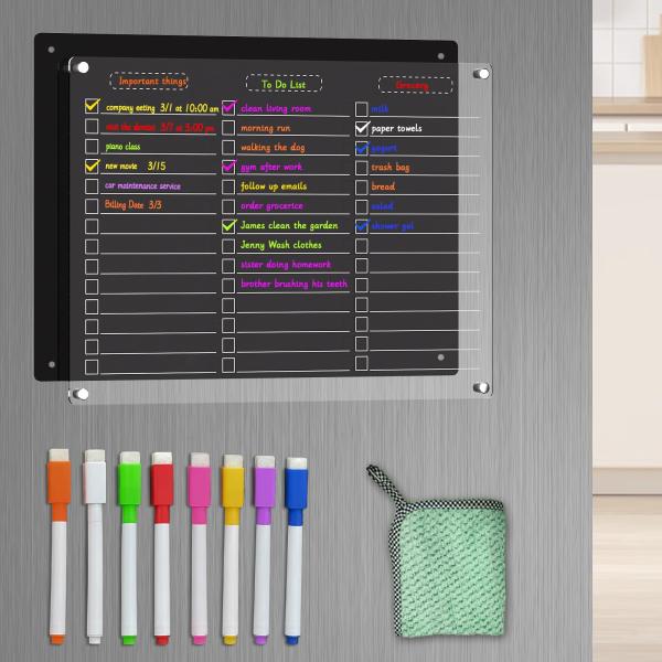 YNGRUE Acrylic Magnetic Dry Erase Board for Fridge...