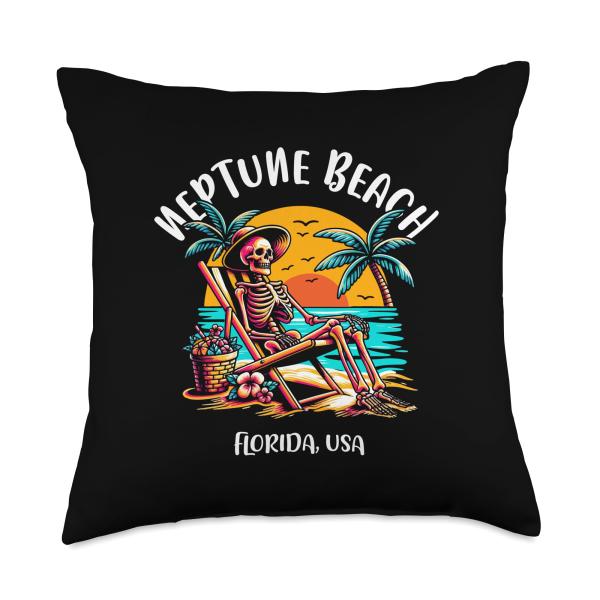 Neptune Beach Florida Funny Skeleton in The Hot Su...