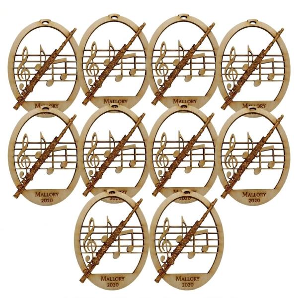 10PK Personalized Flute Ornament for Christmas Tre...