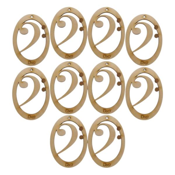 10PK Personalized Bass Clef Ornament - Custom Musi...