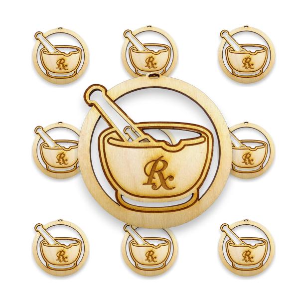 10PK Personalized Pharmacist Ornament, Mortar and ...