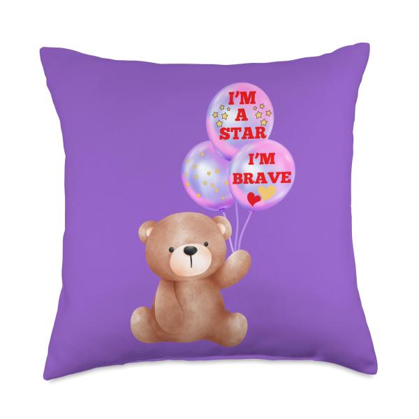 I AM Brave Teddy Bear Balloons I'm A Star Bravery ...