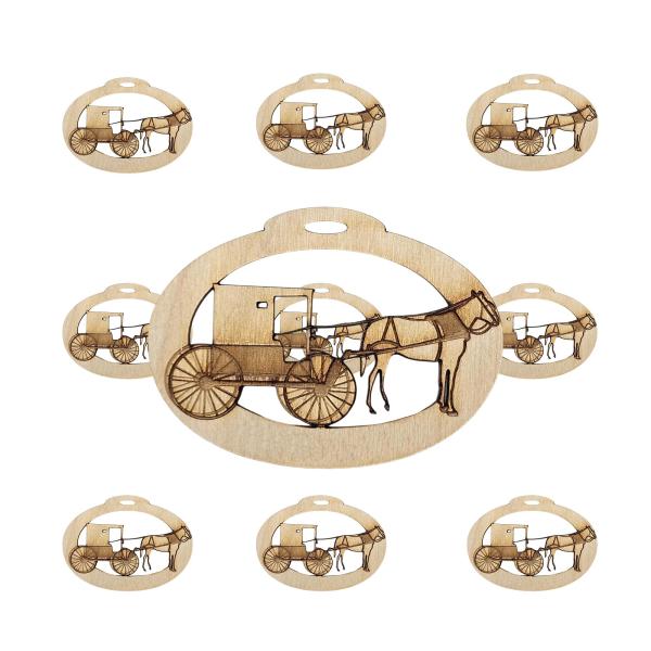10PK Personalized Amish Buggy Ornaments, Pennsylva...