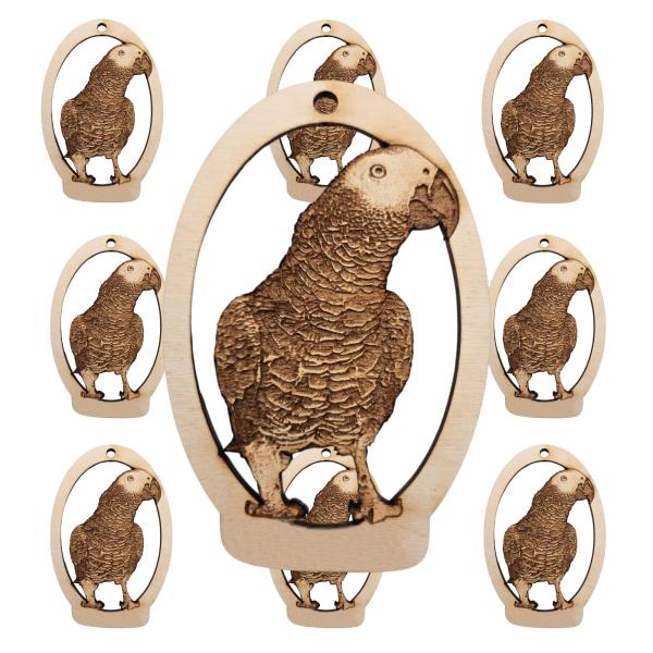 10PK African Grey Ornament, Gifts for Bird Lovers,...