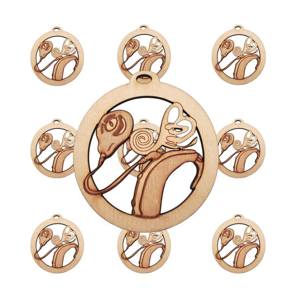 10PK Cochlear Implant Ornament, ENT, Audiologist G...