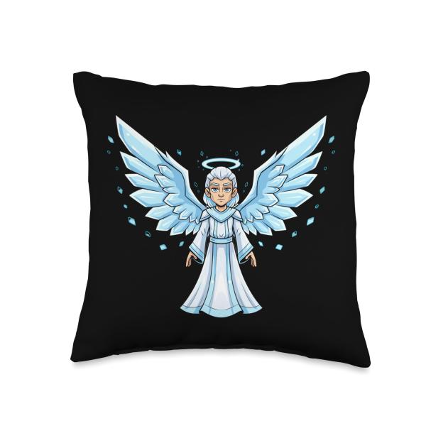 Celestial Guardian Angel with Halo and Wings Throw...