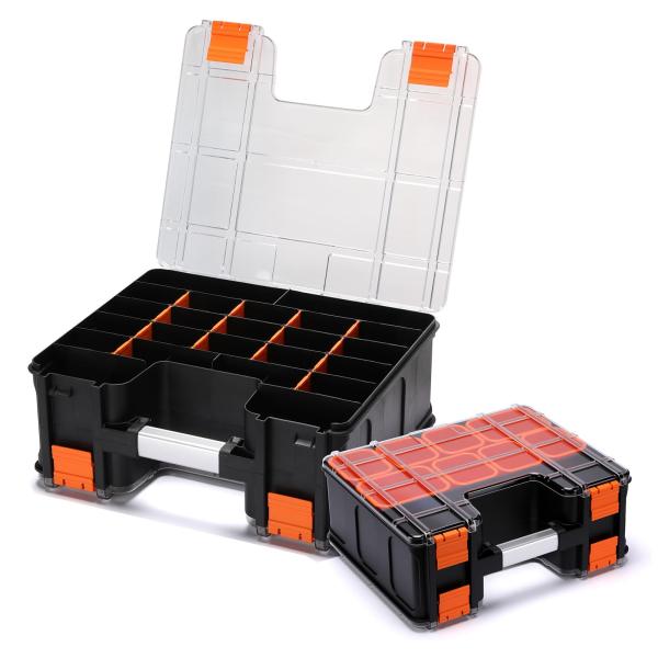 CaeeKee Double Side Tool Box, Multi-Function Stora...