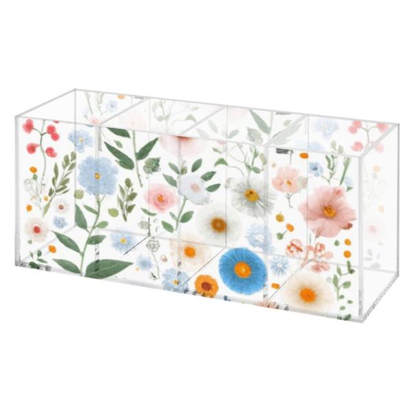 Soft Watercolor Spring Flowers Leaf Pen Holders Ac...